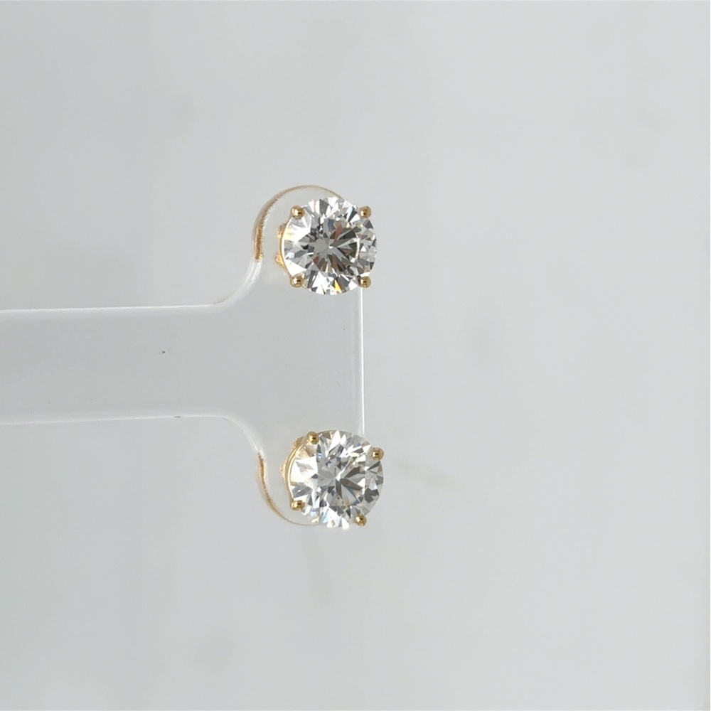 14k solid yellow gold earring with lab grown diamonds 2.35 cartes total